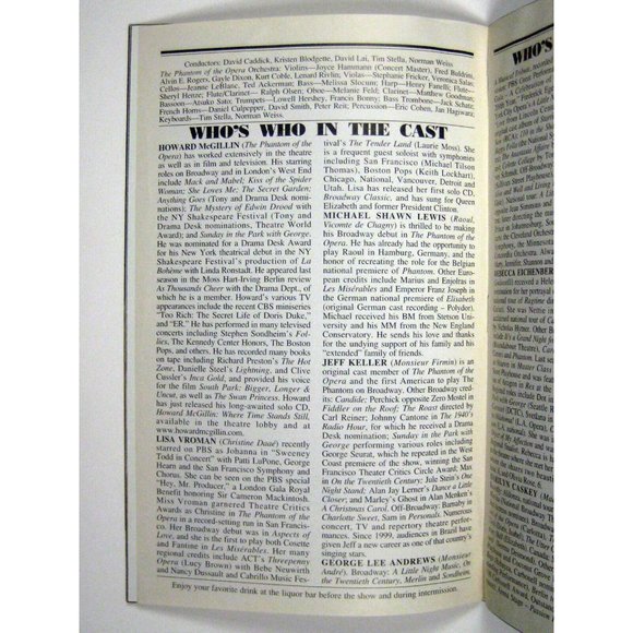 Phantom Playbill 2002 Majestic Theatre Howard McGillin Lisa Vroman Andrew Webber - Picture 7 of 8